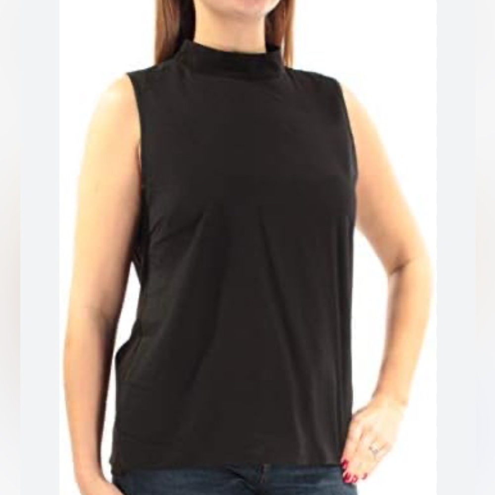 French Connection Women's Polly Plains Mock Neck Tops, Black, M